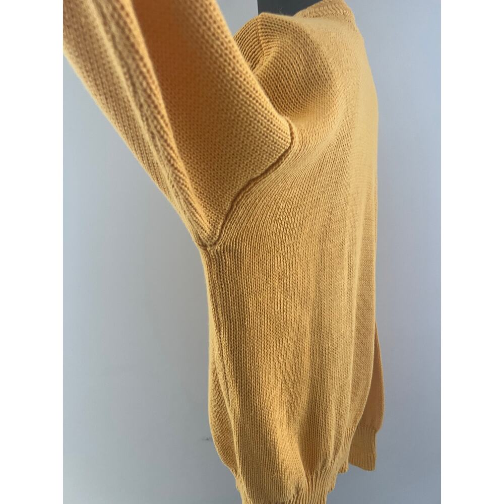 Vintage Boston Traders Cotton Thick Knit Sweater Yellow Crew Neck Size XL SG - Picture 5 of 10